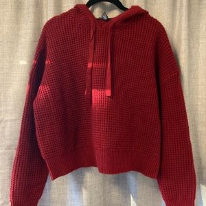 Burgundy Knit Hoodie